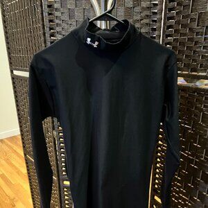 LG Under Armour ColdGear Black Thermal Mock Long-sleeve Turtleneck